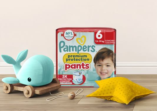 Culottes Pampers Premium Protection Pants Taille 6 – Ultra douces et absorbantes pour enfants de 15 kg+ – Livraison 24h Coucouche.fr