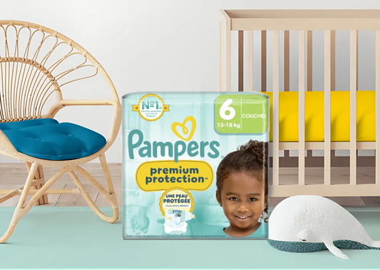 Couches Pampers Premium Protection Taille 6 – Ultra douces et absorbantes pour bébés de 13 à 18 kg+ – Livraison 24h Coucouche.fr