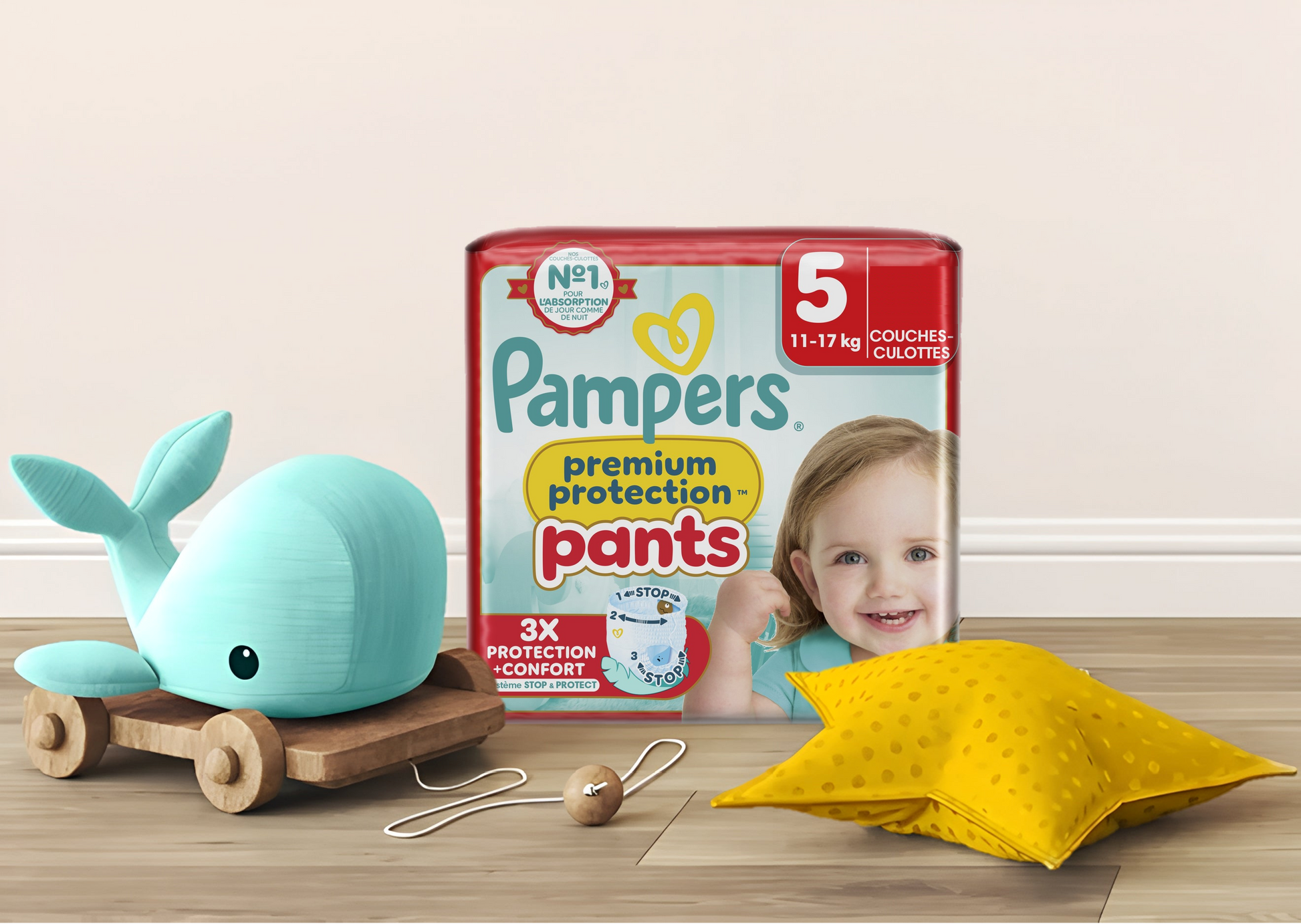 Culottes Pampers Premium Protection Pants Taille 5 – Ultra douces pour bébés de 12 à 17 kg – Livraison rapide Coucouche.fr