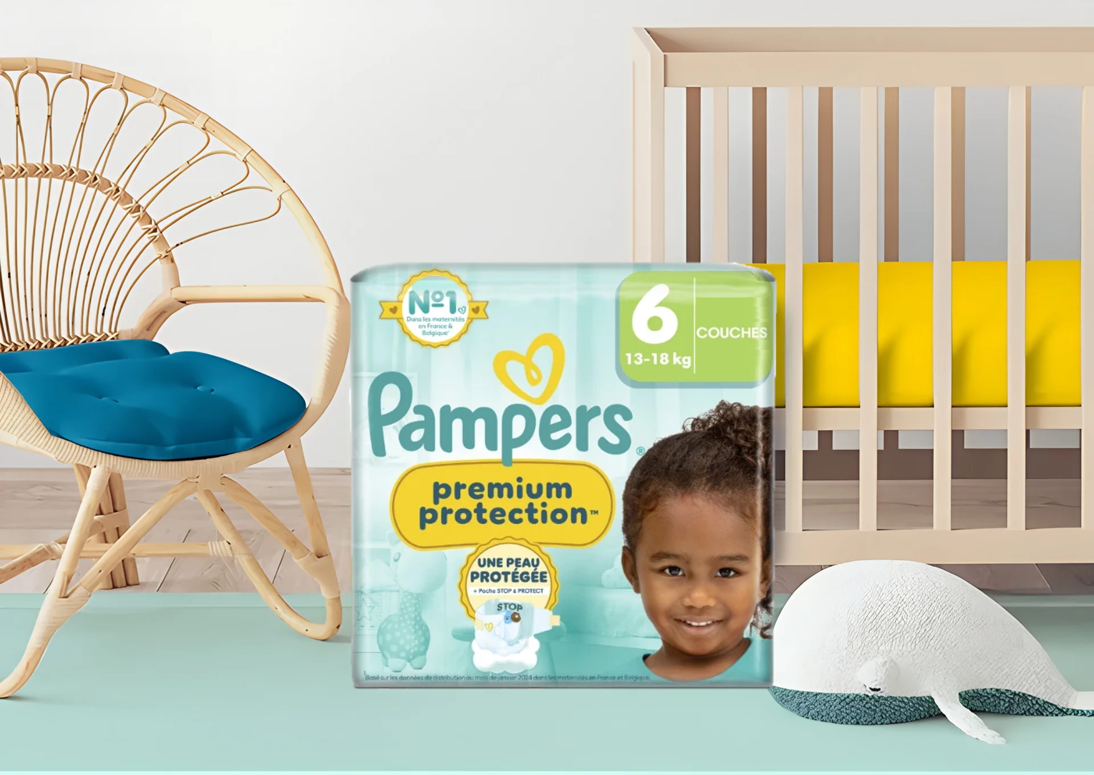 Couches Pampers Premium Protection Taille 6 – Ultra douces et absorbantes pour bébés de 13 à 18 kg+ – Livraison 24h Coucouche.fr